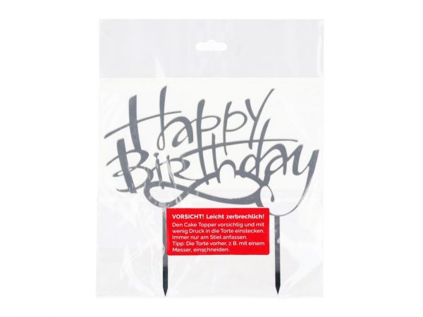 Cake Masters Cake Topper Happy Birthday silber – Bild 2
