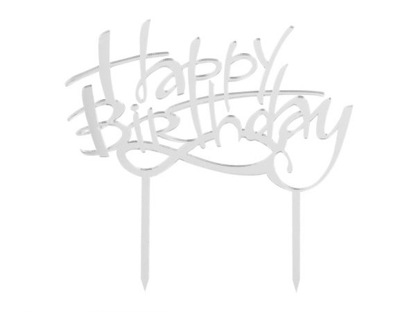 Cake Masters Cake Topper Happy Birthday silber – Bild 3