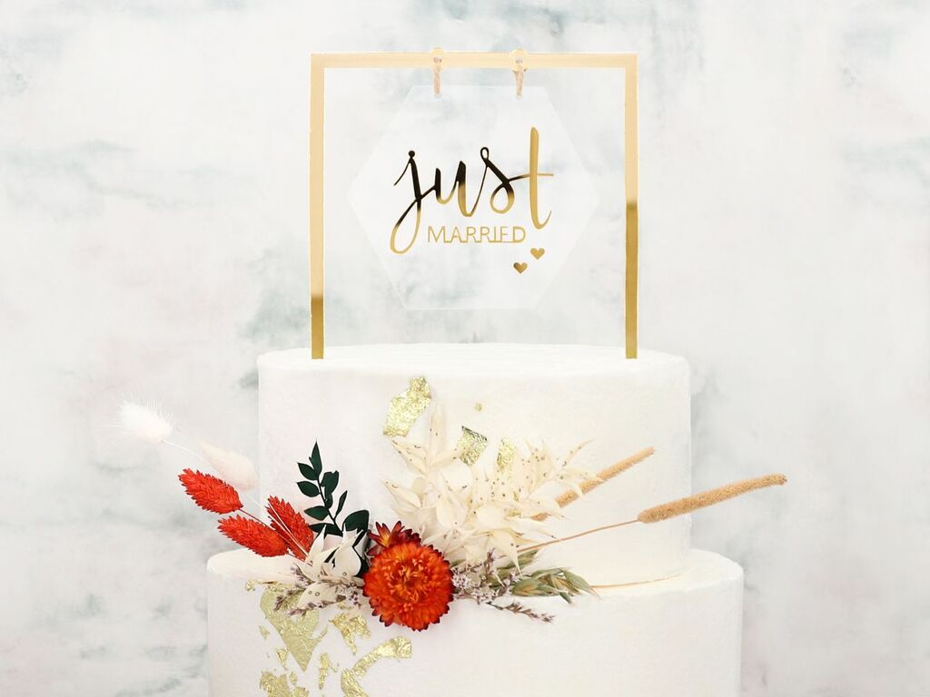Cake Masters Cake Topper Just married gold