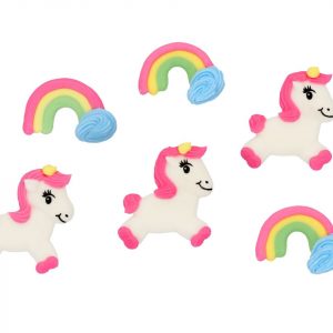 Cake Masters Einhorn Regenbogen flach Zucker-Set 6 Stück