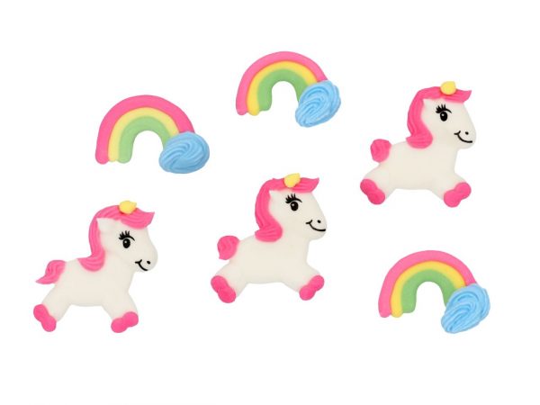 Cake Masters Einhorn Regenbogen flach Zucker-Set 6 Stück