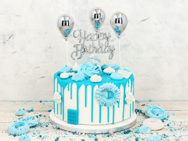 Cake Masters Cake Topper Happy Birthday silber 3D – Bild 3
