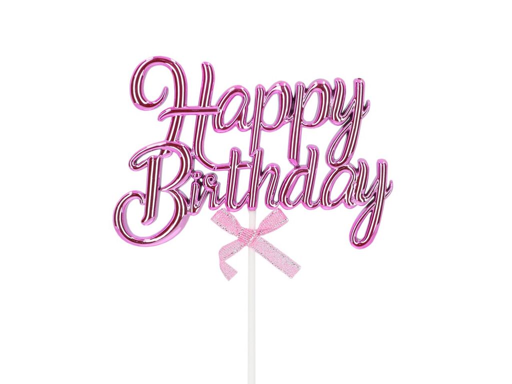 Cake Masters Cake Topper Happy Birthday pink 3D