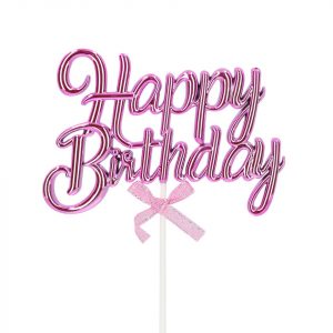 Cake Masters Cake Topper Happy Birthday pink 3D