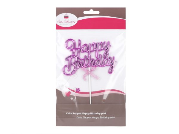 Cake Masters Cake Topper Happy Birthday pink 3D – Bild 2