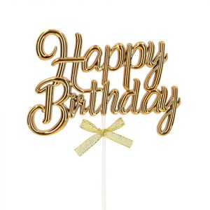 Cake Masters Cake Topper Happy Birthday gold 3D