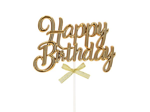 Cake Masters Cake Topper Happy Birthday gold 3D