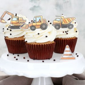 Cake Masters Wafer Paper Baustellenfahrzeuge, 16 Stück vorgestanzt