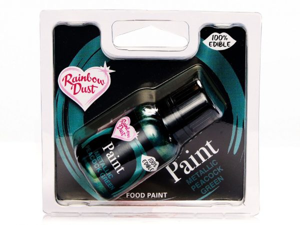 Rainbow Dust Metallic-Lebensmittelfarbe Peacock Green 25ml – Bild 2