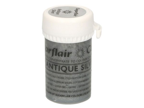Sugarflair Pastenfarbe Antique Silver 25g – Bild 2