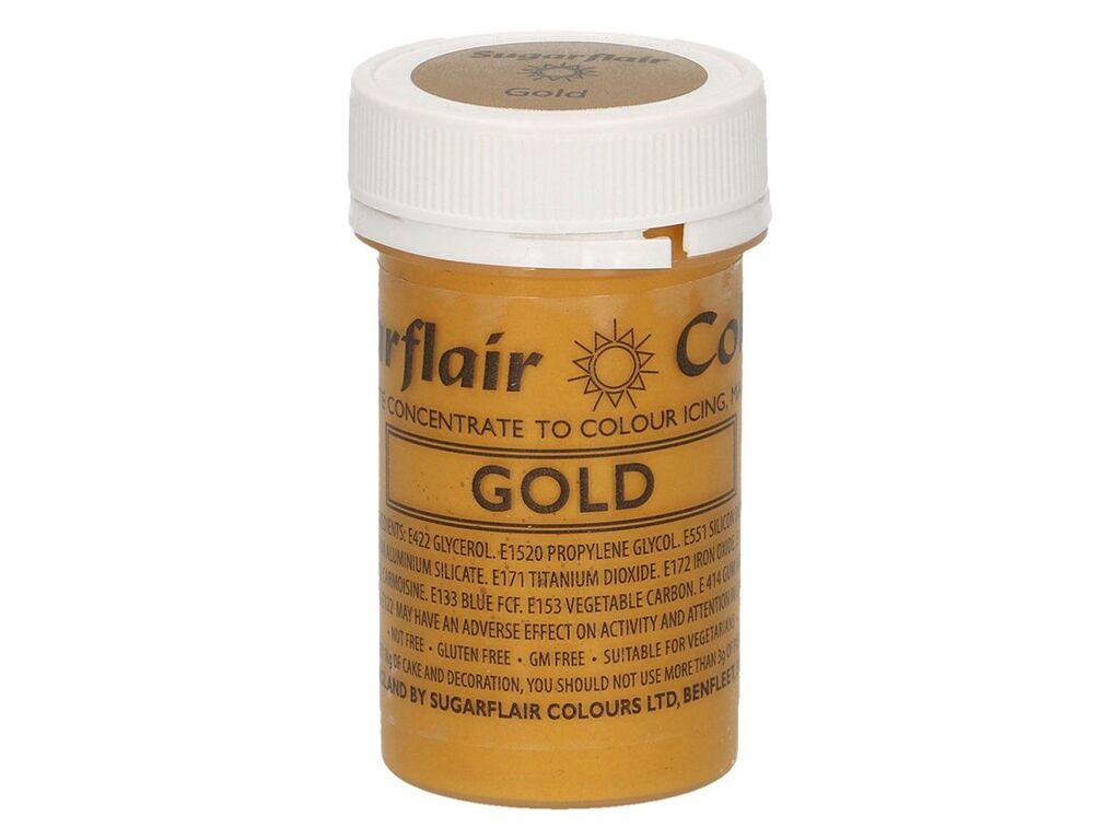 Sugarflair Pastenfarbe Satin gold 25g