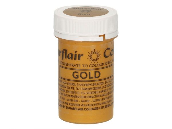 Sugarflair Pastenfarbe Satin gold 25g – Bild 2