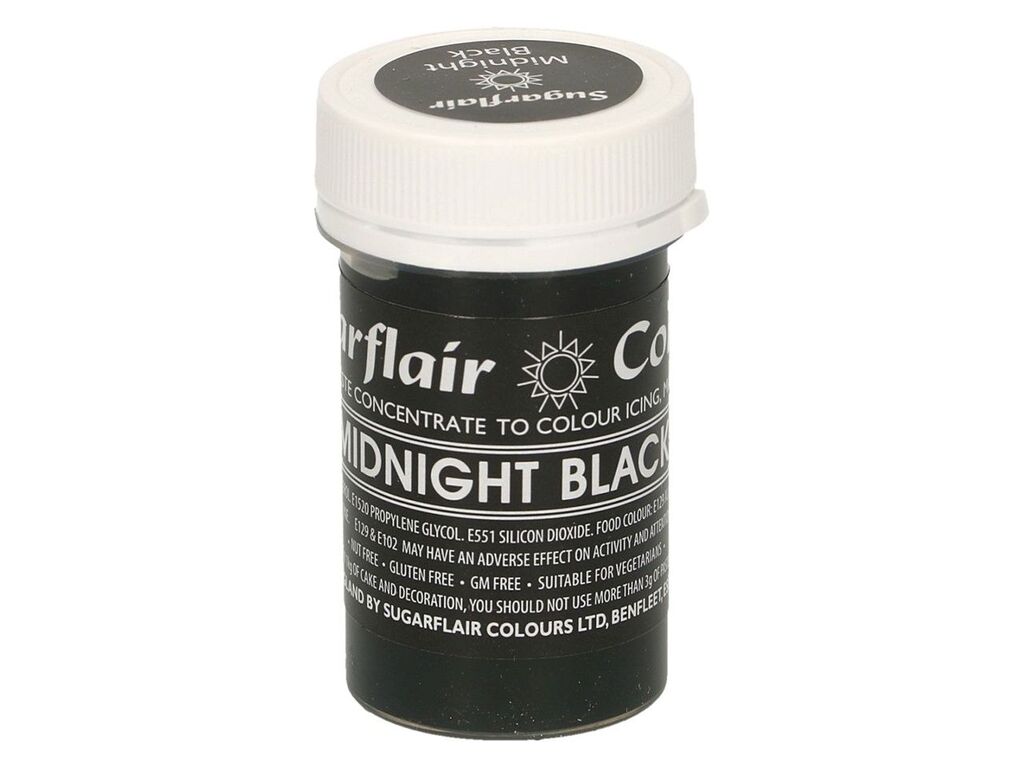 Sugarflair Pastenfarbe Midnight Black 25g