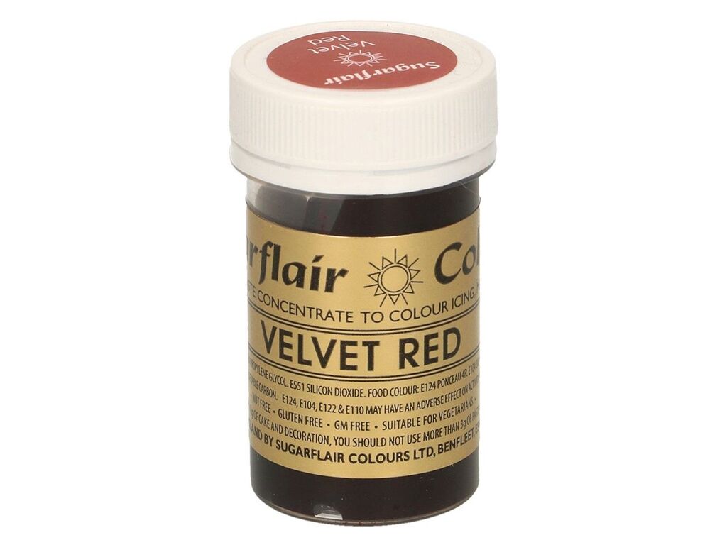 Sugarflair Pastenfarbe Velvet Red 25g