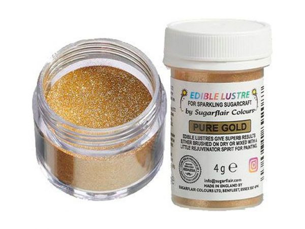Sugarflair Puderfarbe Glanz Pure Gold 4g – Bild 2