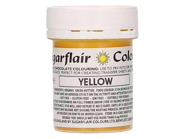 Sugarflair Schokoladenfarbe Gelb 35g – Bild 2