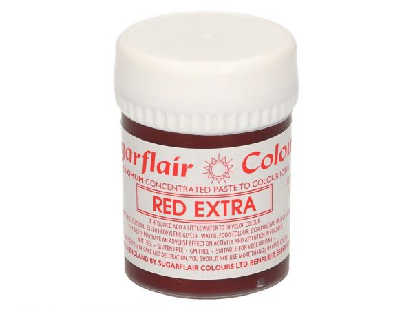 Sugarflair max. konzentrierte Pastenfarbe Rot Extra 42g