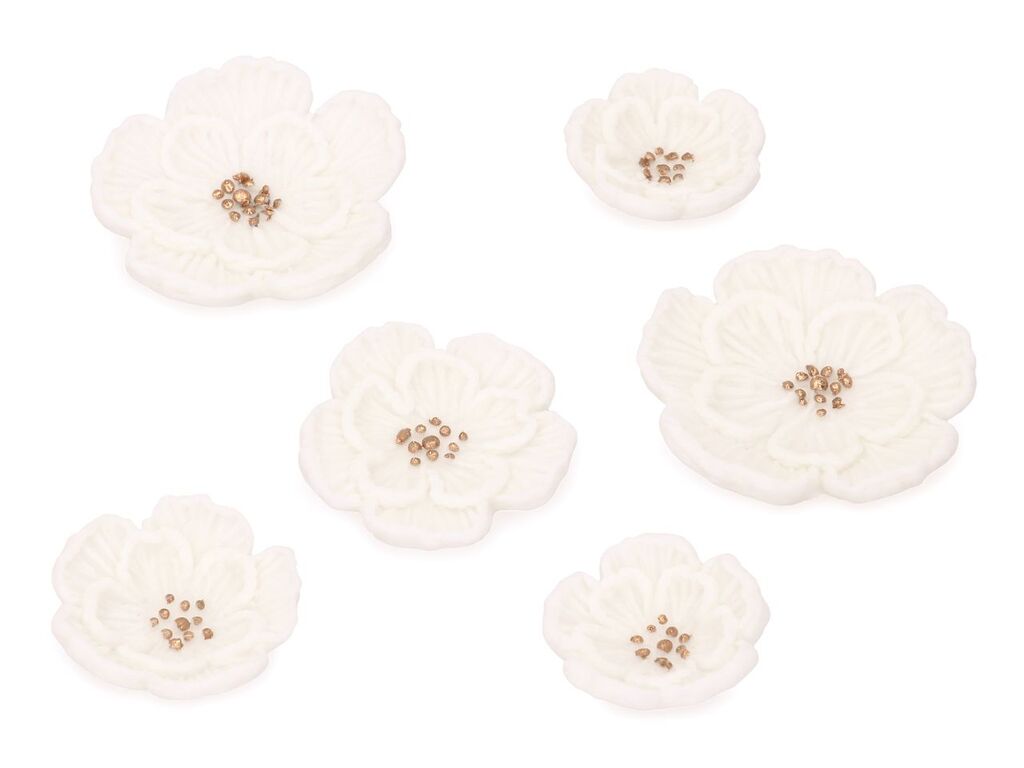 Cake Masters Zuckerblumen weiß, 6 Stück