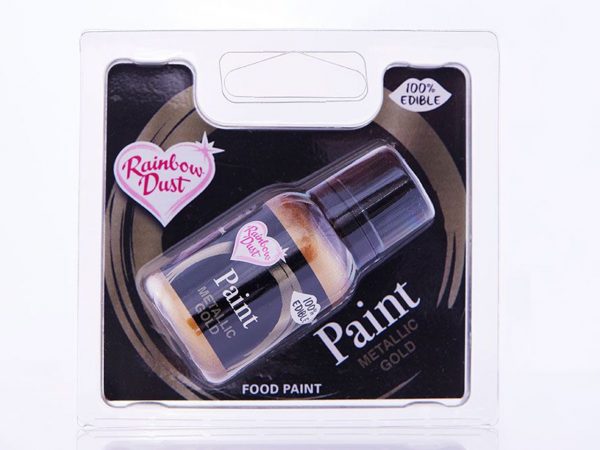 Rainbow Dust Metallic-Lebensmittelfarbe Gold 25ml – Bild 3