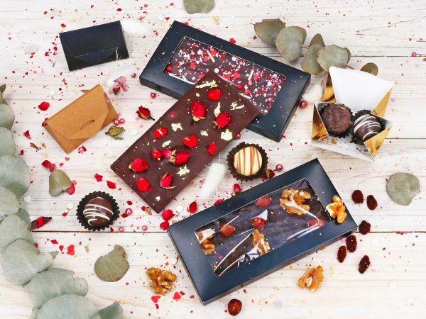 Cake Masters Verpackung für Schokoladentafeln schwarz, 3er Set inkl. Zellophantüten – Bild 3