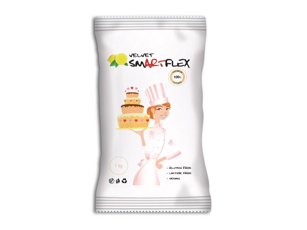 Smartflex Fondant Weiß Velvet Zitrone, 1kg