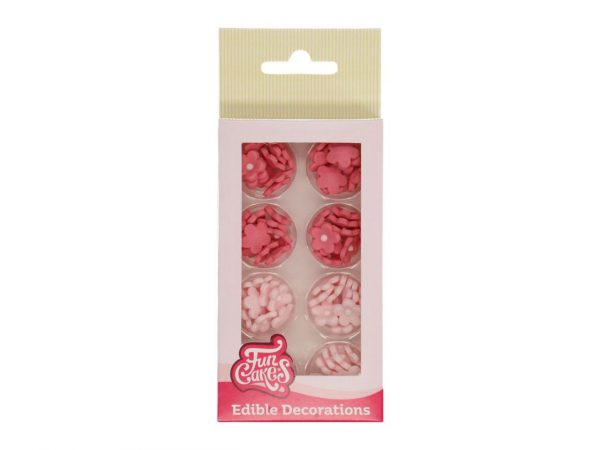 Funcakes Zuckerdekorationen Rosa Blüten Set, 64 Stück – Bild 2