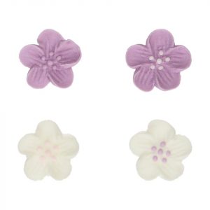 Funcakes Zuckerdekorationen Lila Blumen, 24 Stück