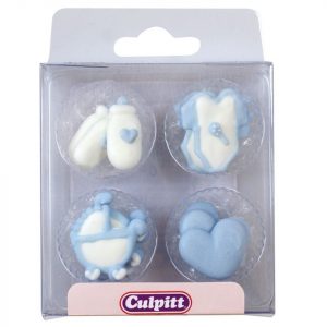 Culpitt Zuckerdekor Baby babyblau 28mm, 12 Stück