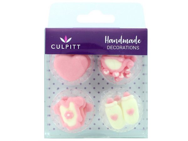 Culpitt Zuckerdekor Baby babypink 28mm, 12 Stück