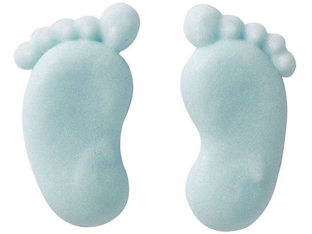 Culpitt Zuckerdekor Babyfüßchen blau 24mm, 100 Stück