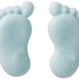 Culpitt Zuckerdekor Babyfüßchen blau 24mm, 100 Stück