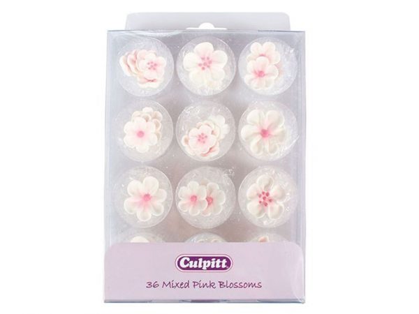 Culpitt Zuckerdekor Blüten pink, 36 Stück