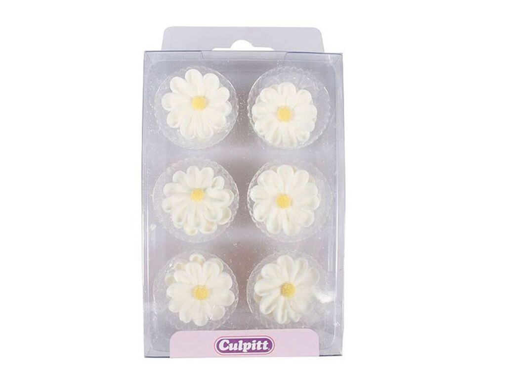 Culpitt Zuckerdekor Margeriten 28mm, 12 Stück