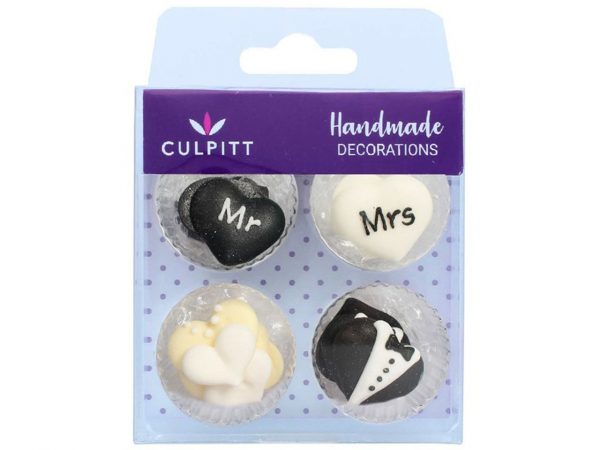 Culpitt Zuckerdekoration Herzen Mr und Mrs, 12tlg. – Bild 2