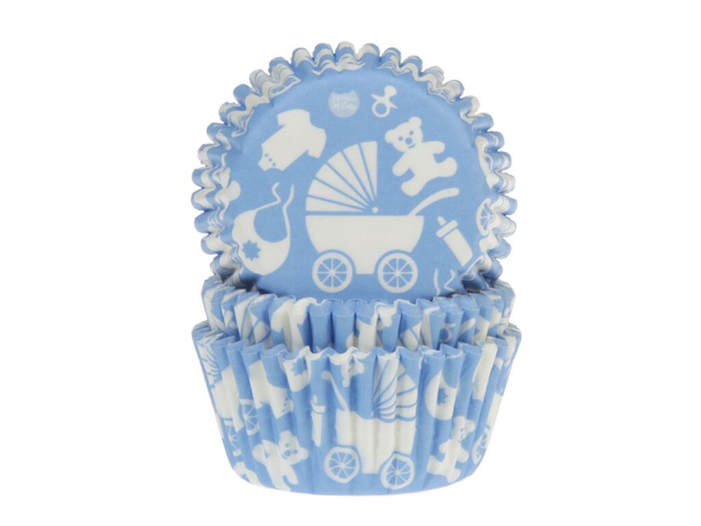House of Marie Muffinförmchen Newborn baby blue 50 Stück