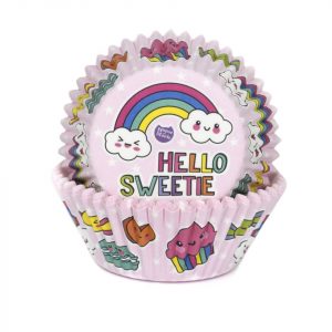 House of Marie Muffinförmchen Rainbow pink 50 Stück