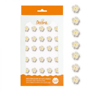 Decora Zuckerdeko Blümchen weiß, 30 Stück