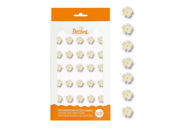 Decora Zuckerdeko Blümchen weiß, 30 Stück