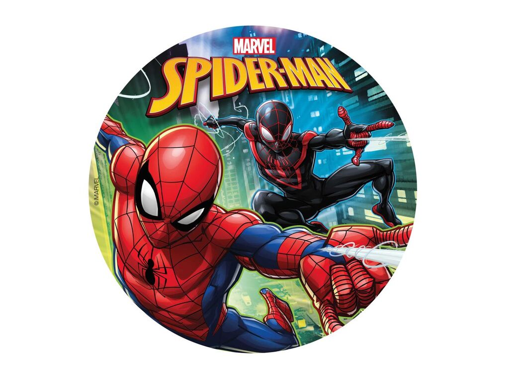 Dekora Tortenaufleger Spiderman Red and Black Oblate, 20cm