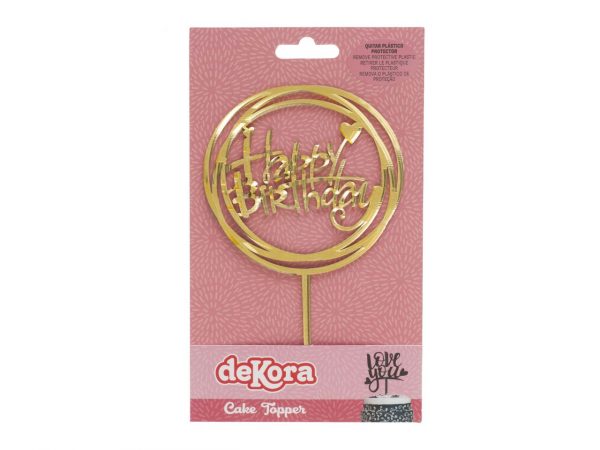 Dekora Tortentopper Happy Birthday gold – Bild 2