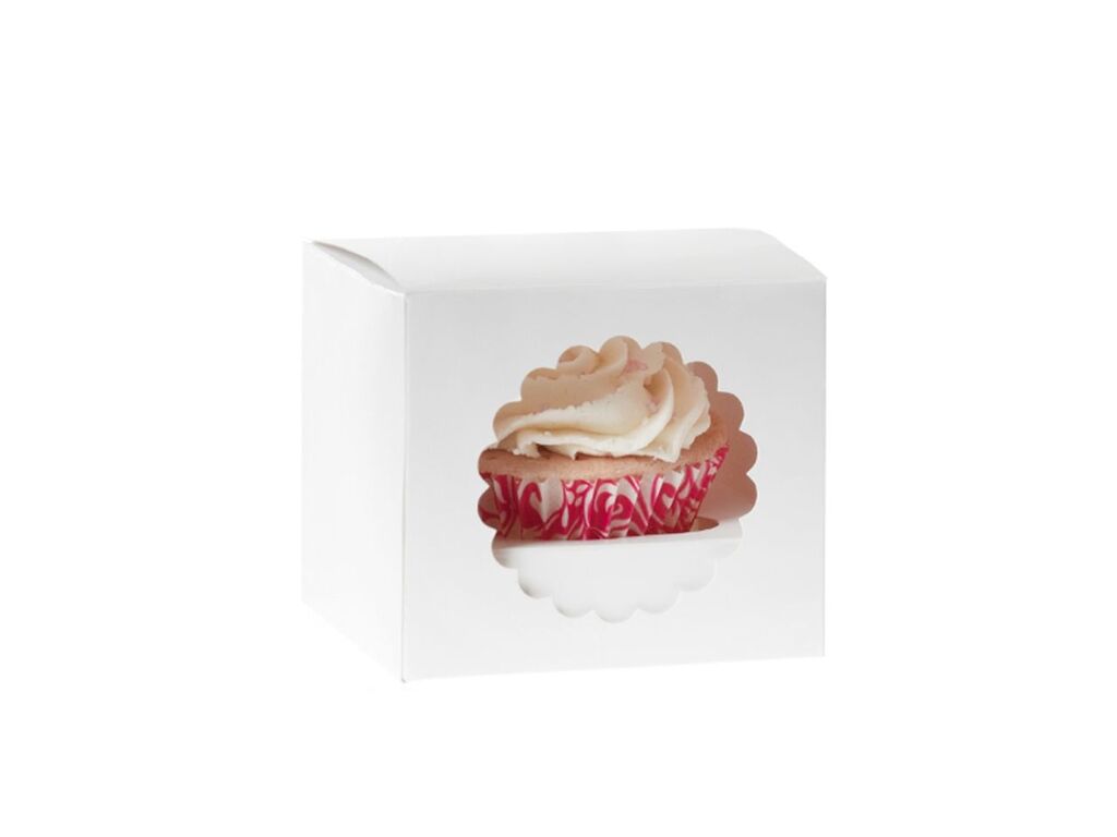 House of Marie Cupcake Box für 1 Cupcake weiß, 3 Stück