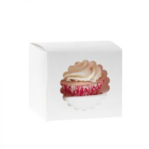 House of Marie Cupcake Box für 1 Cupcake weiß, 3 Stück