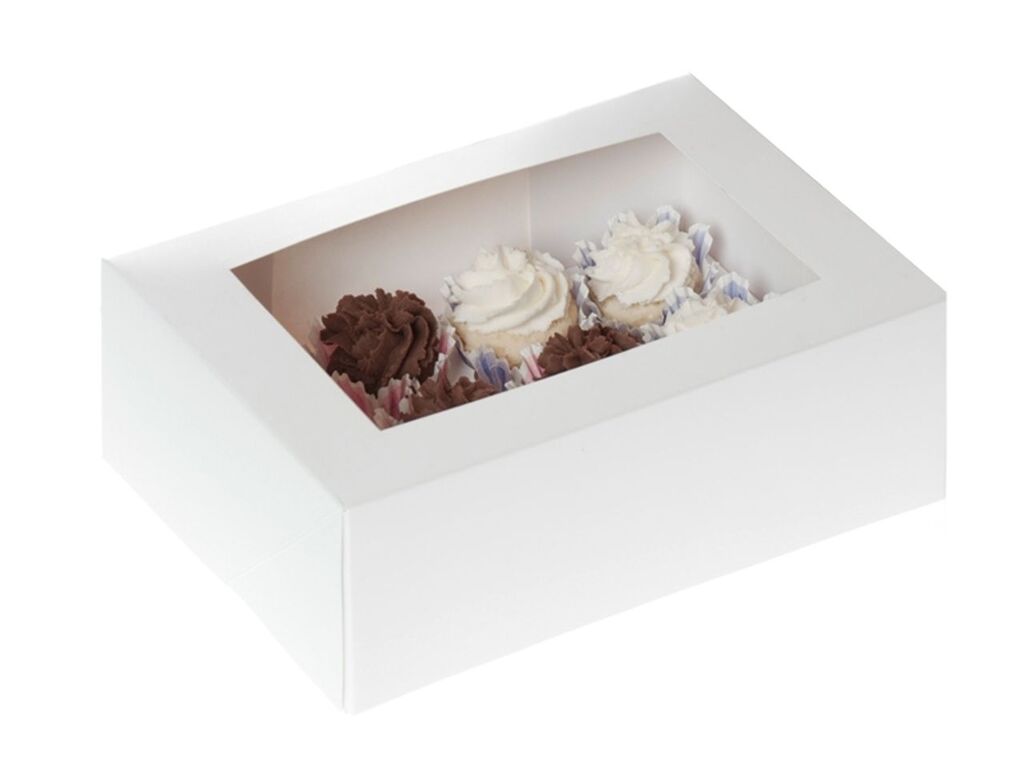 House of Marie Cupcake Box für 12 mini Cupcakes weiß, 2 Stück
