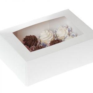 House of Marie Cupcake Box für 12 mini Cupcakes weiß, 2 Stück