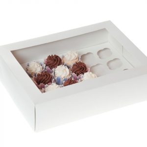 House of Marie Cupcake Box für 24 Mini-Cupcakes weiß, 2 Stück