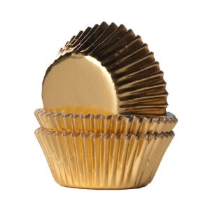 House of Marie Mini-Muffinförmchen Folie gold 36 Stück