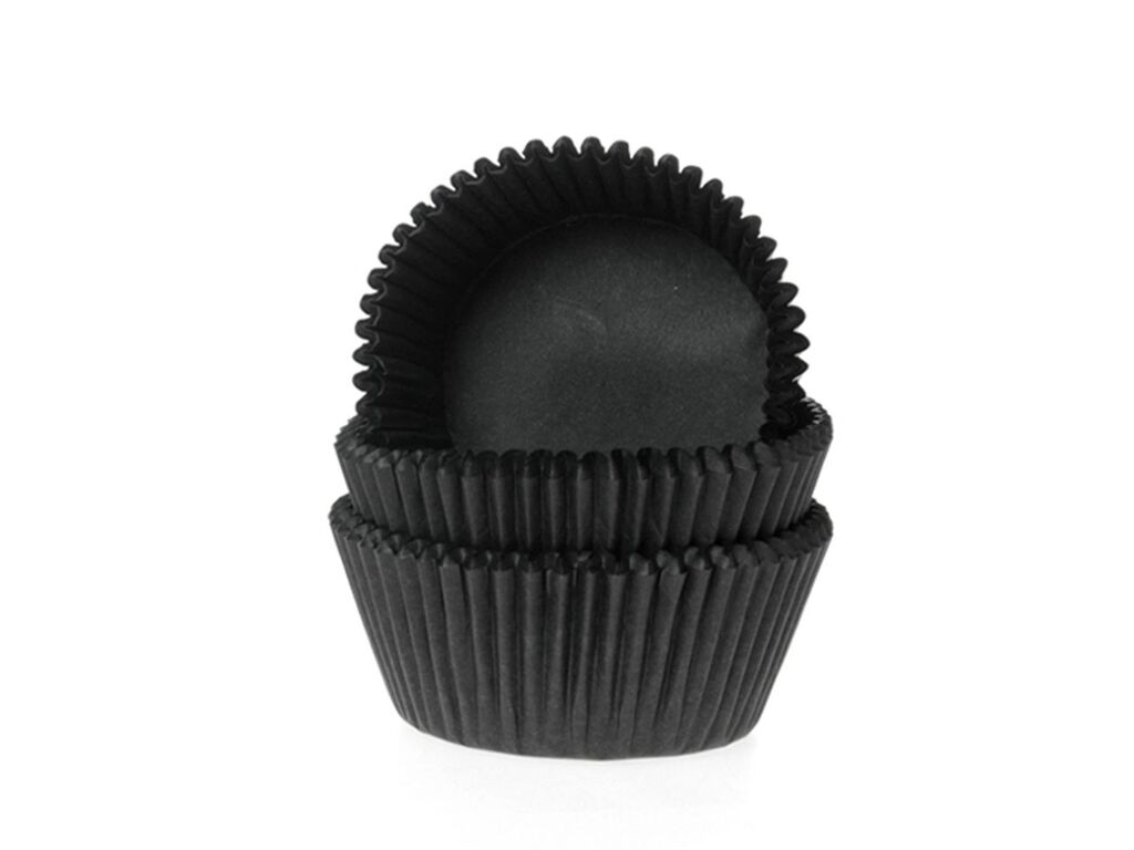 House of Marie Mini-Muffinförmchen schwarz 60 Stück