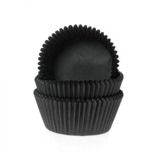 House of Marie Mini-Muffinförmchen schwarz 60 Stück