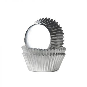 House of Marie Mini-Muffinförmchen Folie silber 36 Stück