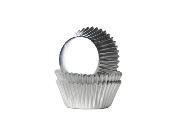 House of Marie Mini-Muffinförmchen Folie silber 36 Stück – Bild 2